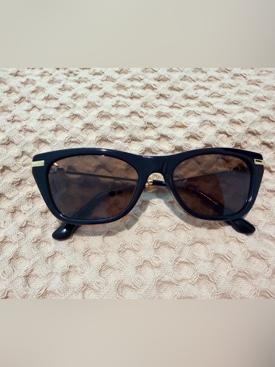 Dolce & Gabbana Black Sunglasses with Gold Temples and Brown Lenses main image 7